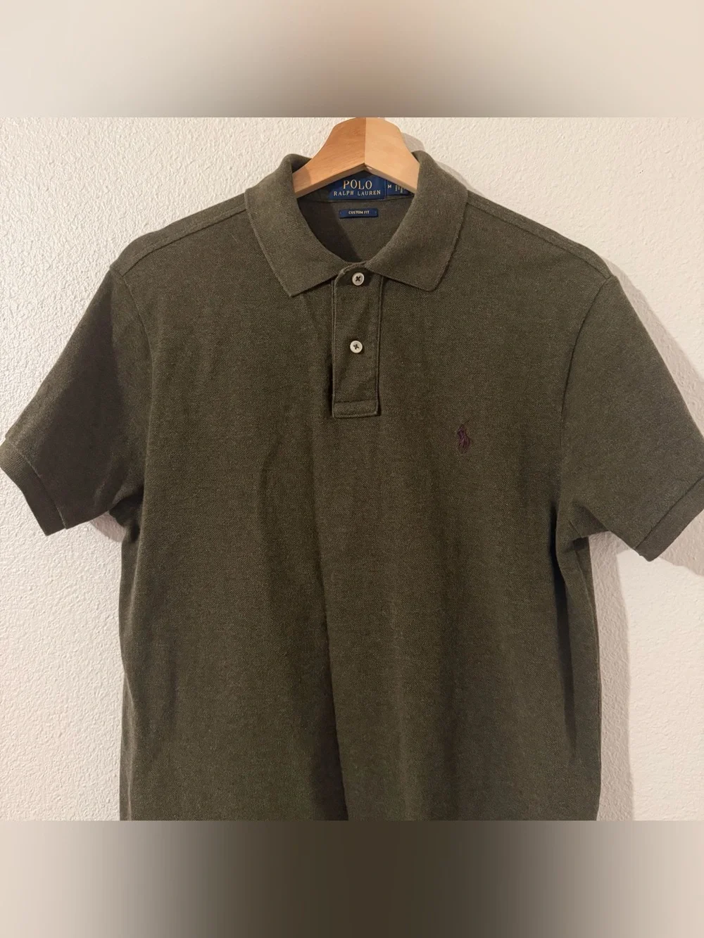 Ralph Lauren Men's 100% Cotton Dark Olive Green Polo Shirt Size Medium